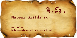 Matesz Szilárd névjegykártya