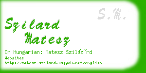 szilard matesz business card